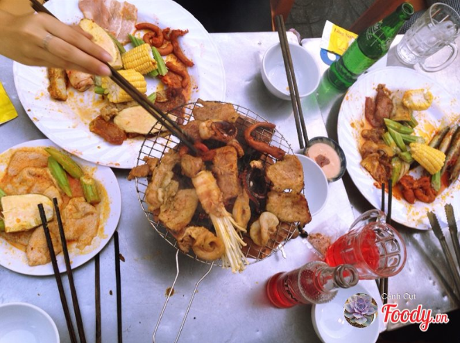 Buffet dưới 100k - Buffet nướng chú tèo