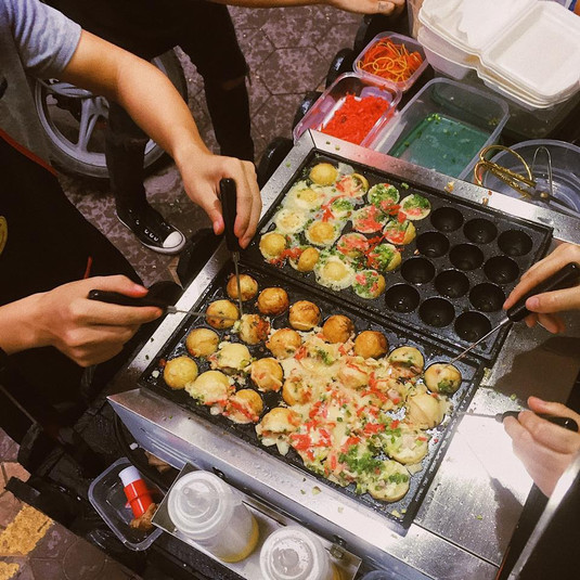 NHỎ XINH xe đẩy bánh bạch tuộc TAKOYAKI chỉ 5k/viên