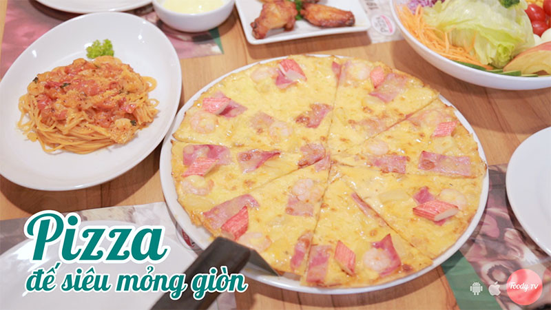 Ngon ngây ngất với Pizza đế siêu mỏng giòn