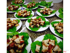 Món thịt ba chỉ quay cuốn cải xang