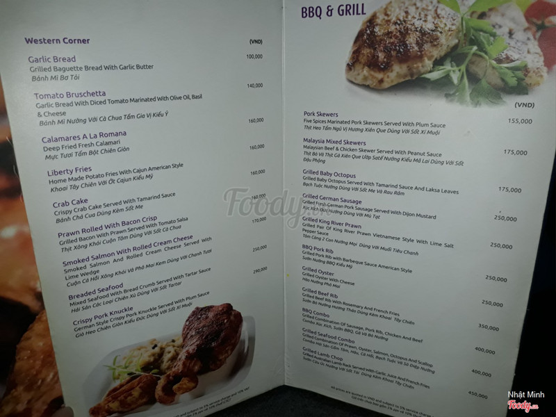 Menu thức ăn