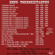 Menu của Tokbokkitanphu