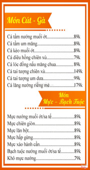Món cá, mực, bạch tuộc
