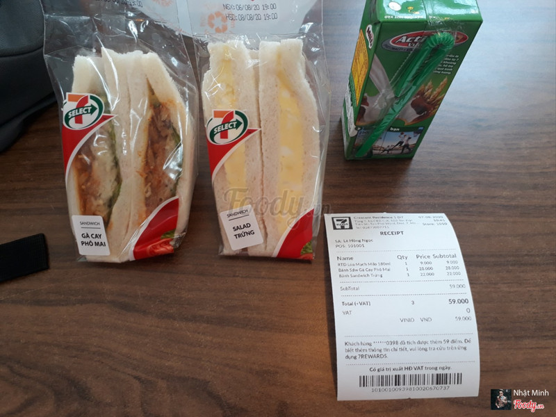 2 sanwich + 1 milo :59k nhưng chỉ cần thanh to&#225;n 9k