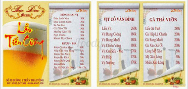 menu món ăn