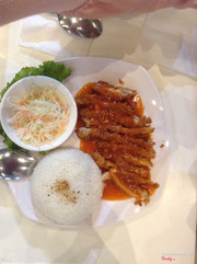 Cơm gà sốt chua ngọt 35k