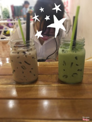 Trà sữa macha + trà sữa socola 😘