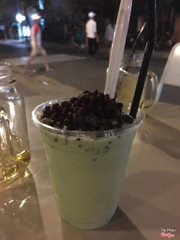 Green tea matcha with red bean. 