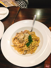 Beef & mushroom spagetti