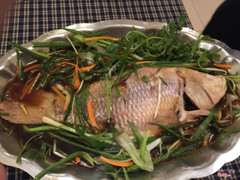 cá diêu hồng hấp xì dầu