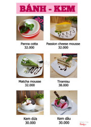 Menu Bánh + Kem