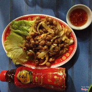 bao tử ếch sào sa tế củ hành 