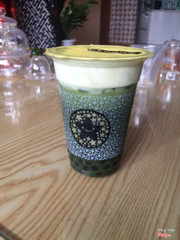 Machiato matcha + thạch trân châu