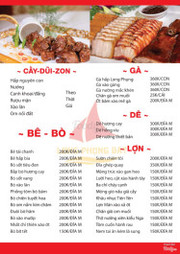 THỰC ĐƠN NHÀ HÀNG LONG PHỤNG BAY