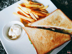 Club sandwich( pickles, grilled chicken, bacon) - 95000