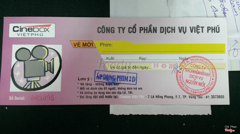 Vé xem phim miễn phí nhé