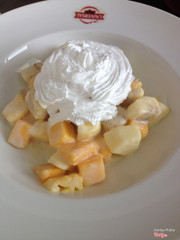 Fruit with yogurt and cream