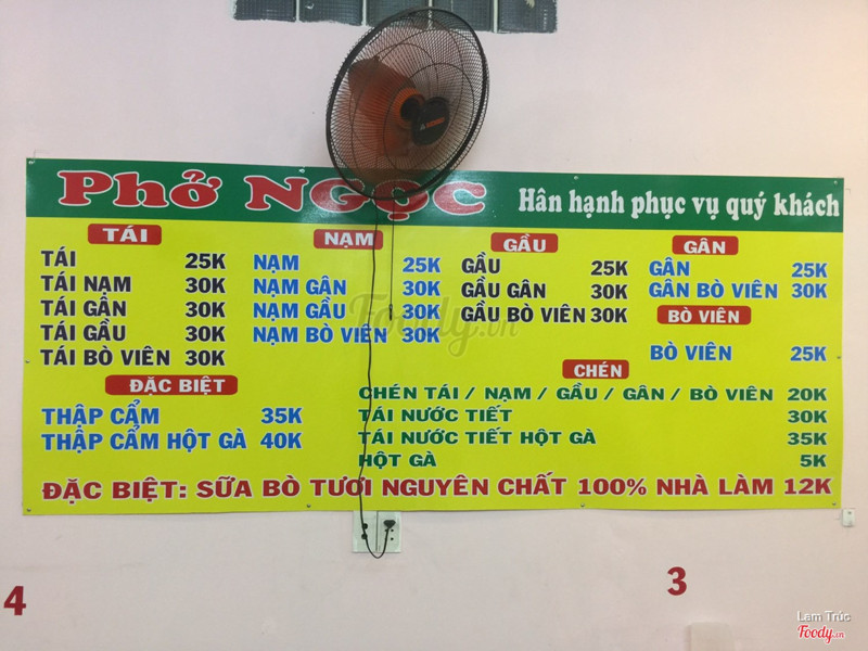 Menu quá trời nhiều