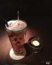 Lychee iced tea with rosebud