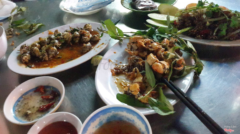 óc hương và càng cúm rang muối ớt