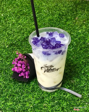 Butterfly pea iced milk