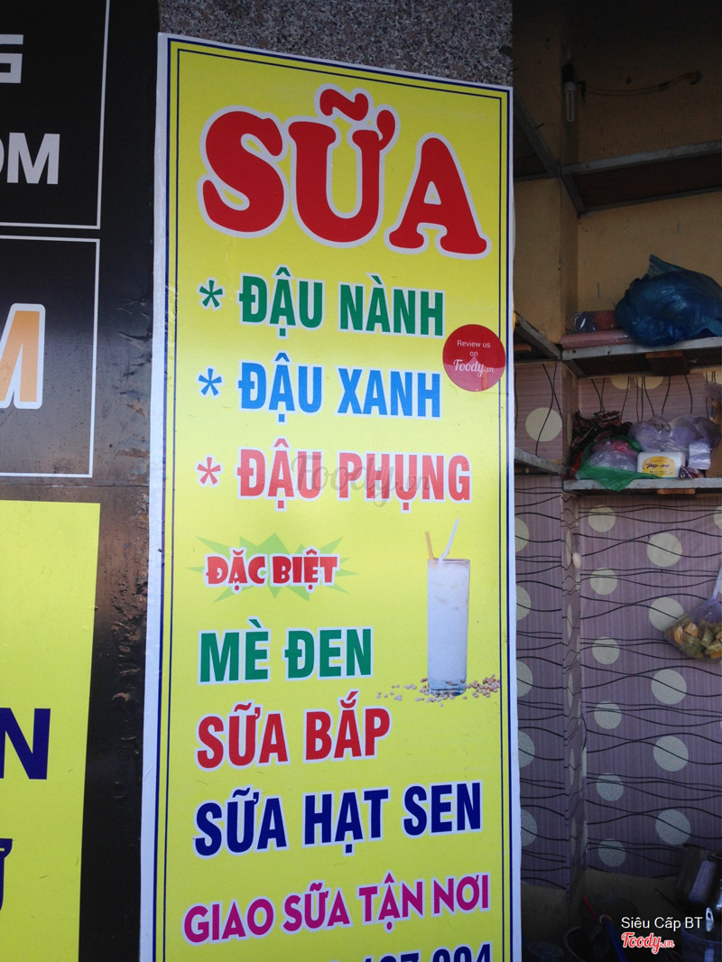 Menu sữa