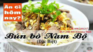 Bún Bò Nam Bộ vị đặc biệt, thịt bò mềm và thơm, nước sốt sánh, lạc rang hành phi thơm giòn. Có kèm đầy đủ gia vị đi cùng. Mời các khách quý thưởng thức và góp ý để quán tốt hơn ah.
