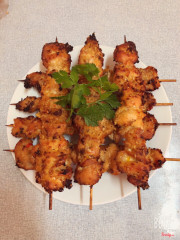 Gà xiên nướng muối ớt xả 