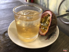 Homemade passionfruit wine