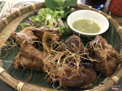 Pork ribs with "rice straws" (lemongrass?)