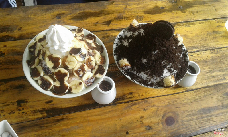 Bingsu chuối và oreo