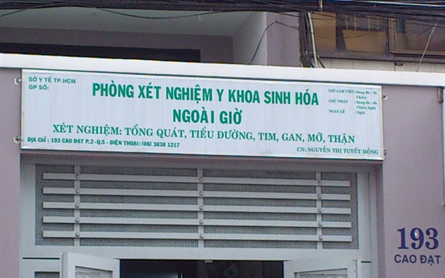 Phòng Xét Nghiệm Y Khoa Sinh Hóa Ngoài Giờ