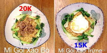 Mỳ xào trứng + bò - 25k
