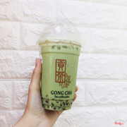 Trà sữa matcha đậu đỏ phủ cốm