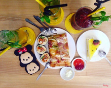 pizza + kimbap + tiramisu + nước chanh bạc hà