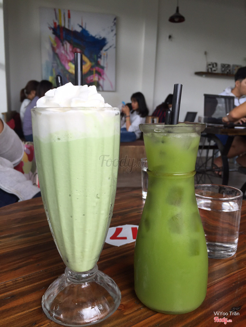 Matcha đá xay + nước ép cóc