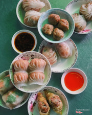 7 loại Dimsum với xì dầu tự pha giấm,sate ngon xỉu