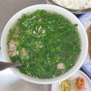 canh cải xoong nấu thịt bằm