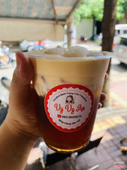 Trà đào machiato dăm vị vải tươi rất ngon👍