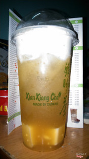 Trà xanh phô mai sủi bọt + flan trứng phô mai (size L)