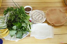 bánh tráng cuốn thịt heo