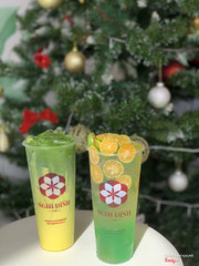 Nhìn hấp dẫn quá luôn
Matcha xoài latte 
Trà kim quất hạt chia 