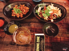 sụn gà xóc tỏi, thăn bò nước mắm