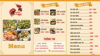 MENU HOÀNG GÀ NÒI