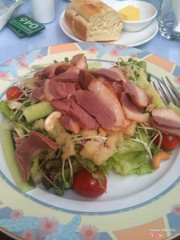 Smoked duck salad , good