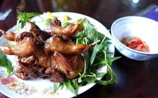 Cút chiên bơ và chân gà nướng