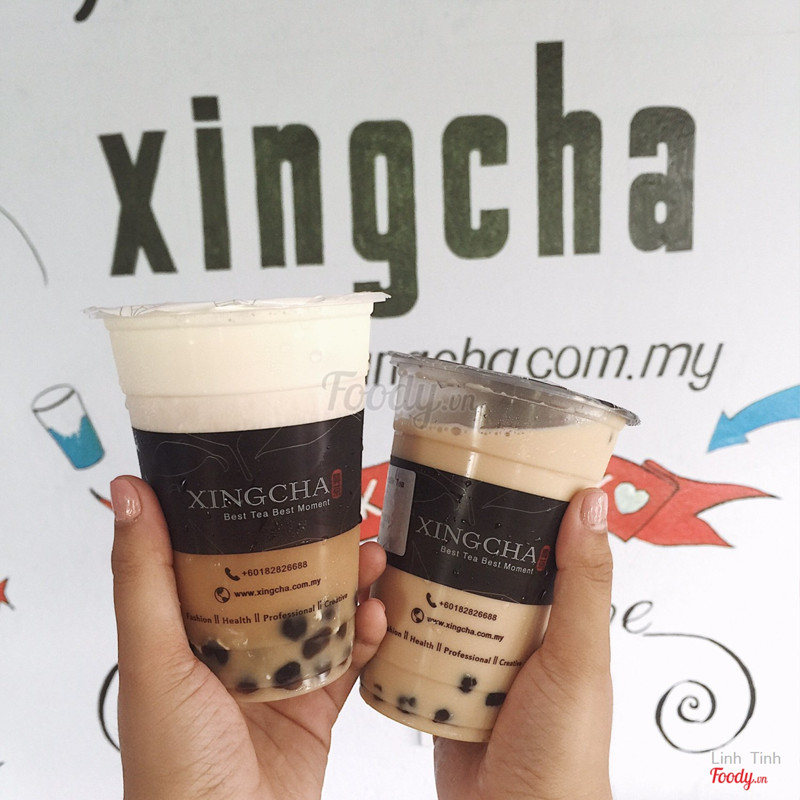 Xingcha sủi bọt + Hồng trà kem sữa