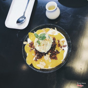 Bingsu đào đậu đỏ