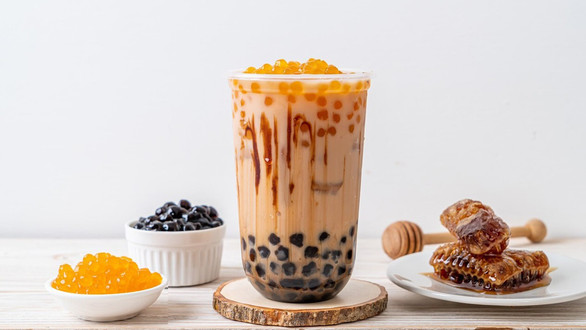 Trà Sữa Cherry - Sữa Tươi Cafe Sương Sáo, Trà Mãng Cầu & Bánh Tráng Trộn