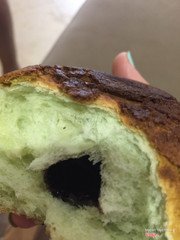 Matcha roti with chocolate filling